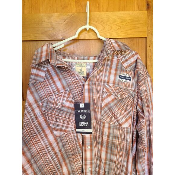 Panhandle Rough Stock Pearl Snap Western Button Up Shirt XXL 2XL Long Sleeve NEW - Picture 6 of 6